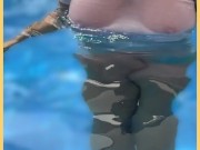 Wifey wet shirt in the pool with perfect braless tits 15/16
