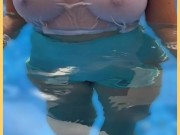 Wifey wet shirt in the pool with perfect braless tits 9/16