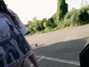 real amateur couple have sex in the car in a public place - little arden 6/16