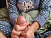 Cock tip and foreskin scratching nailjob with juicy happy ending cum splash on nails 11/16