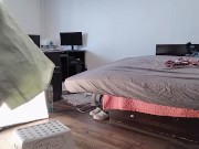 Sexy wife has fun testing clothes and cutting them off. Brunette dances naked around the house. 12/16