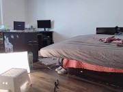 Sexy wife has fun testing clothes and cutting them off. Brunette dances naked around the house. 16/16