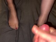 OMG SO MUCH CUM on my toes after Footjob! Most Massive cumshot ever! 11/16