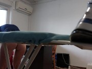 Amateur mom does chores in empty house. 1/16