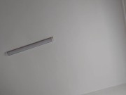 Sexy naked wife prepares food in the kitchen. Hairy brunette hair, big ass, big tits.