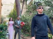 My first threesome ever with my husband and our security guard 1/16