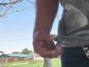 Masturbating in public outside till I ejaculate + taking a desperate public piss close to neighbors 10/16