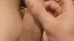 My BIG COCK is full of cum! Cum in a strong stream in the bathroom