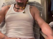 Hot Tattooed Guy Jerking Off With Female Fan Over The Phone 15/16