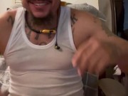 Hot Tattooed Guy Jerking Off With Female Fan Over The Phone 16/16