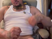 Hot Tattooed Guy Jerking Off With Female Fan Over The Phone 5/16