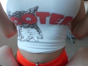 HOOTERS BIMBO with HUGE TITS Gets FUCKED on LUNCH BREAK 7/16