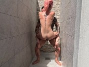 Barefoot Milf Blows By The Garden Shower 9/16