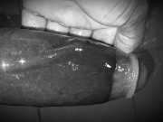 Oiled Horny Guy Masturbating Big Black Dick While Moaning
