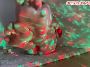 Her feet are in good shape and deftly jerk the black cock 9/16