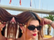 Maca in a photo shoot on the beach in 2025 7/16