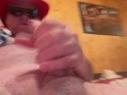 Big cock jerking off with tied up balls. Hard deep explosive orgasm 2/16