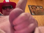 Big cock jerking off with tied up balls. Hard deep explosive orgasm 8/16