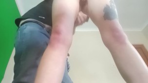 Upskirt fuck winter time fireplace