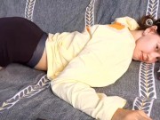 The girl loves to tease you lying on the couch 11/16