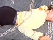 The girl loves to tease you lying on the couch 12/16