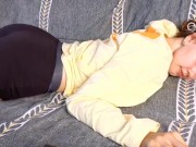 The girl loves to tease you lying on the couch 13/16