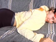 The girl loves to tease you lying on the couch 15/16