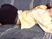 The girl loves to tease you lying on the couch 3/16