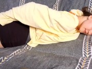 The girl loves to tease you lying on the couch 6/16