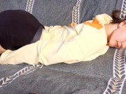 The girl loves to tease you lying on the couch 7/16