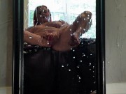 Drenched my mirror in cum 13/16