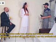 Noiva fode com fotógrafo do noivo enquanto noivo espera do lado de fora! 2/16