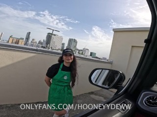 Starbucks worker gets fucked by customer