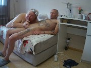 Mother-in-law sucks cock and gets hot cum on her face 6/16