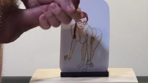 Claude Bombard defaces artwork of Penny Pax, cums on her glasses, face and tits | art cumshot