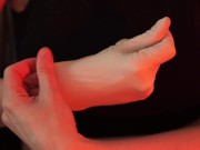 Mercilessly playing with his dick in medical gloves 2/16