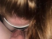 69 Blowjob close up red head babe swallowing cock 7/16