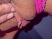 I’m massaging and rubbing my clit. Close-up. A woman’s moans.