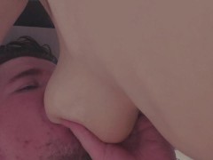 Milking my milky tits while I do adult breastfeeding - Suck my milk and get squirt milk in mouth