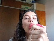 Sexy latina mamando un Dildo lo disfruta como si fuese real 9/16