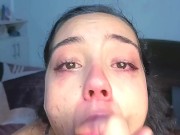 Universitaria caliente se atragante con el dildo, no para de pedir leche en su cara 14/16