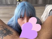 Evangelion Cosplay / Rei Fucks Shinji Pt: 3 / Deepthroat, foot job & gagging 12/16