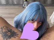 Evangelion Cosplay / Rei Fucks Shinji Pt: 3 / Deepthroat, foot job & gagging 13/16