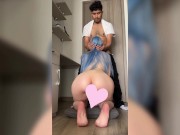 Evangelion Cosplay / Rei Fucks Shinji Pt: 3 / Deepthroat, foot job & gagging 7/16