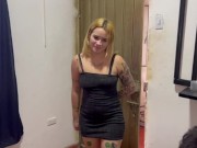 Blonde secretary gives up her huge ass so her boss can relax and cum inside her- close up 1/16