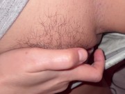 Mature woman masturbates before bed to relieve tension.