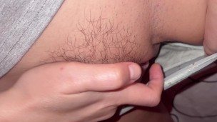 Mature woman masturbates before bed to relieve tension.