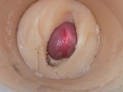 Camera deep inside tight pussy captures huge cum explosion 14/16