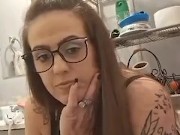 Hot Milf Pissing In House Party Bathroom Then Masturbates While Moaning and Talking Dirty On Toliet