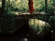 Cute petite girl pissing in nature. 2/16